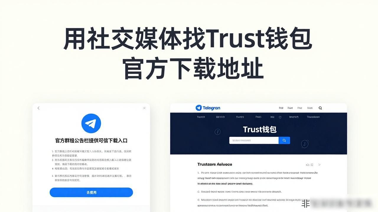 用社交媒体找Trust钱包官方下载地址