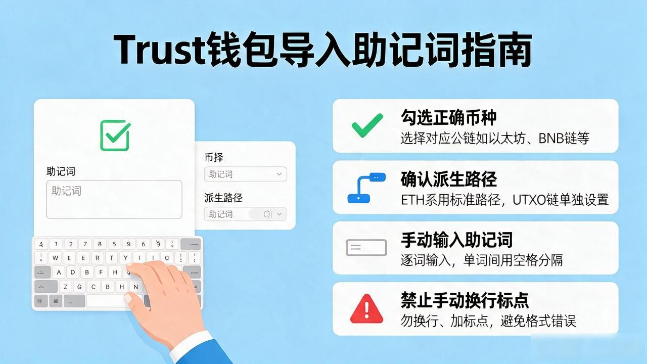 trust怎么添加钱包地址_Trust Wallet添加钱包路径_助记词导入技巧