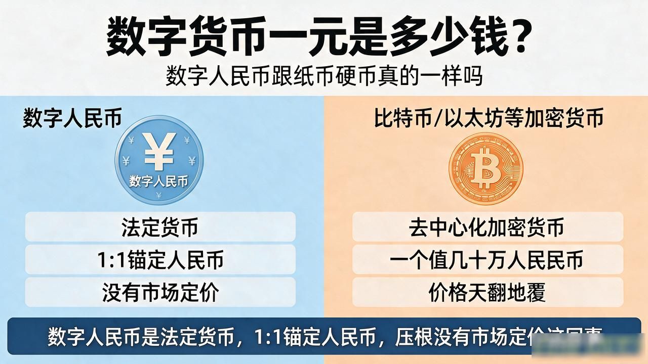 数字货币一元是多少钱？数字人民币跟纸币硬币真的一样吗