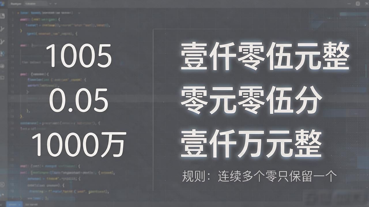 人民币大写格式_金额转汉字_货币输入数字显示汉字