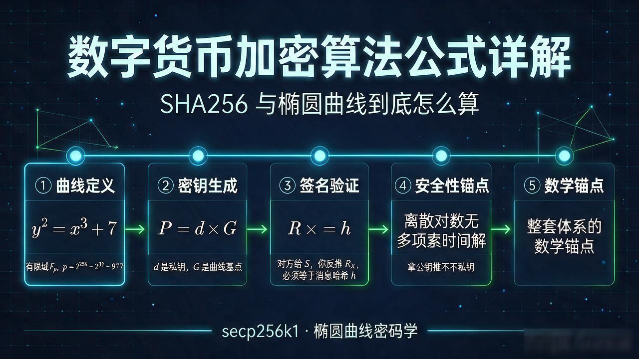 数字货币加密算法公式详解：SHA256与椭圆曲线到底怎么算