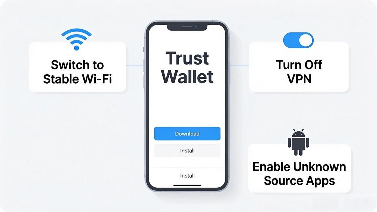 如何在Trust Wallet上处理可能的下载问题？_Trust Wallet下载安装问题解决办法_Trust Wallet官网下载安装包