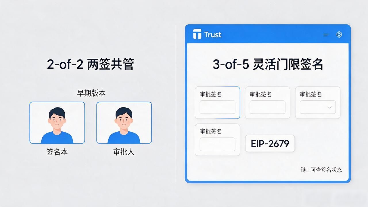 Trust钱包多签发展史：从单签共管到多人审批